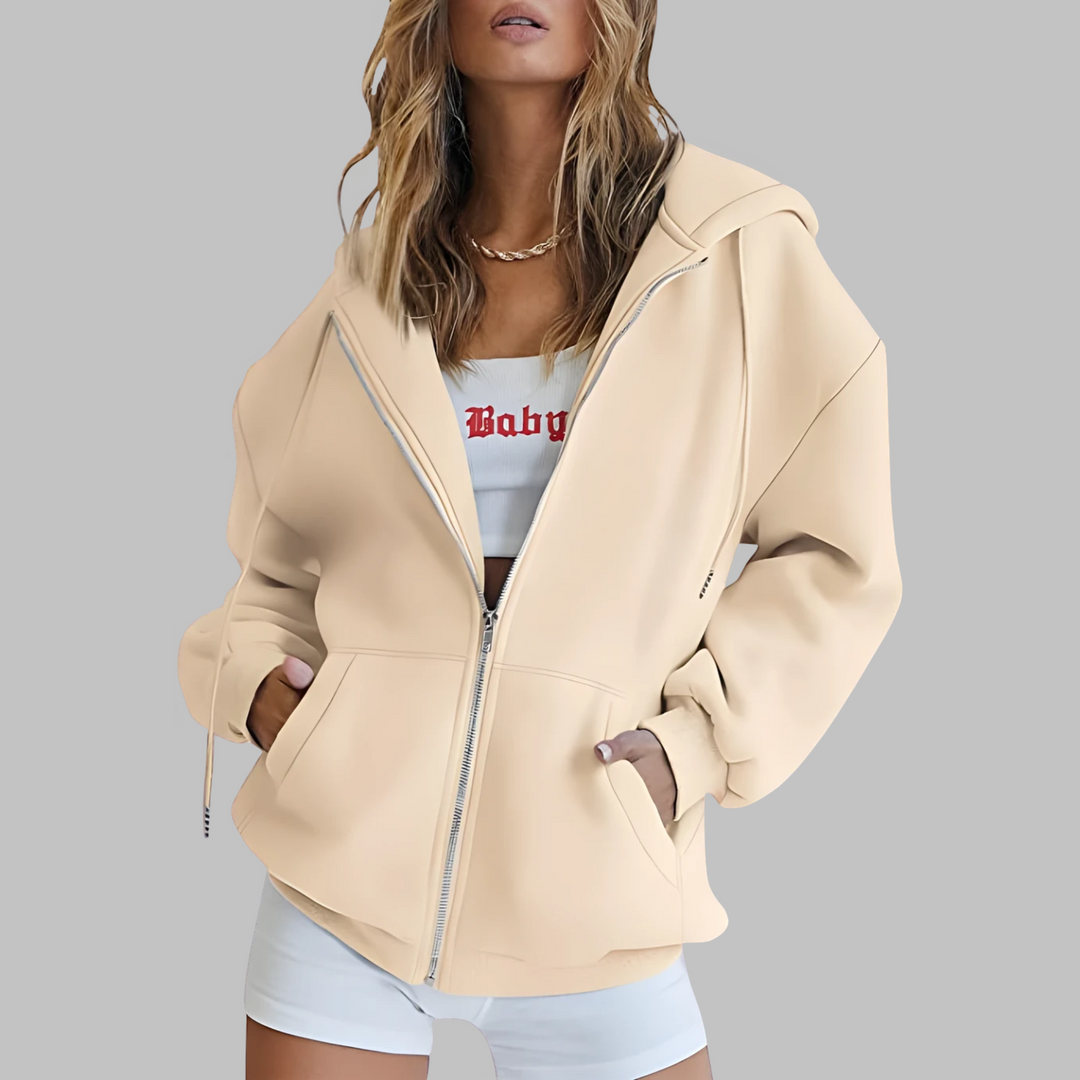 Riane – Zip-Up Oversized Hooded Jacket