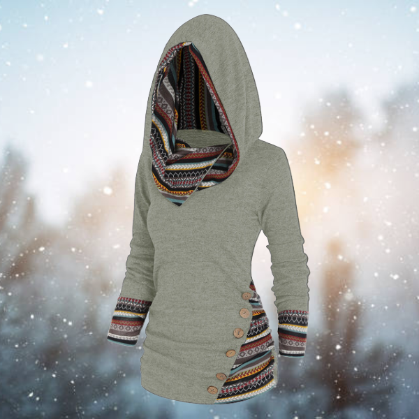 Seliana – Patterned Hooded Knit