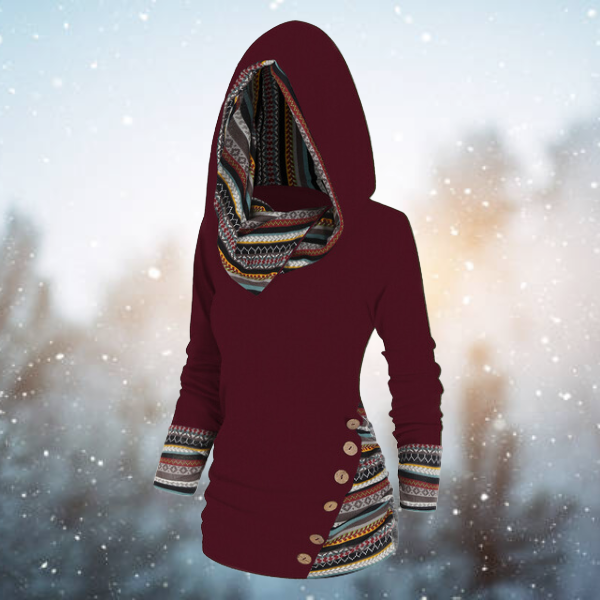 Seliana – Patterned Hooded Knit