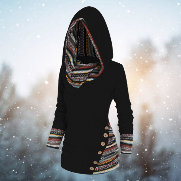 Seliana – Patterned Hooded Knit