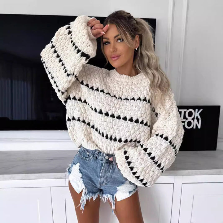 Lorena – Polka Knit Classic Sweater