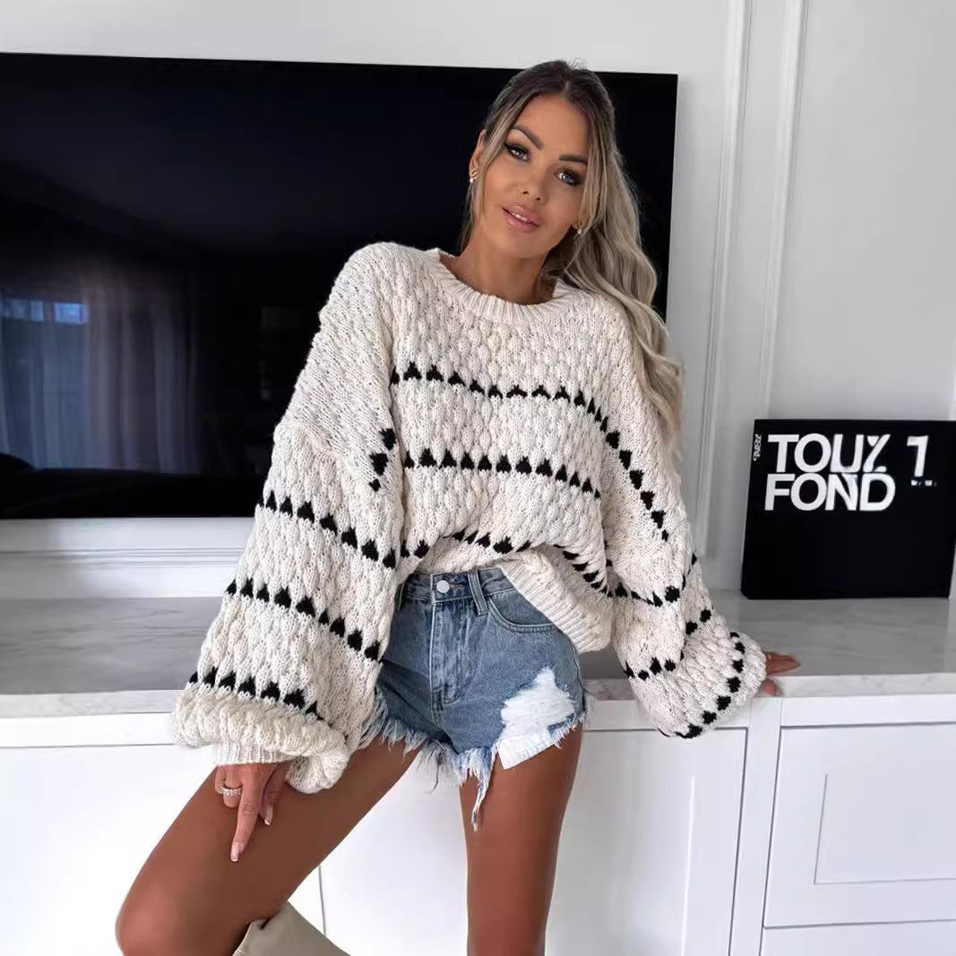 Lorena – Polka Knit Classic Sweater
