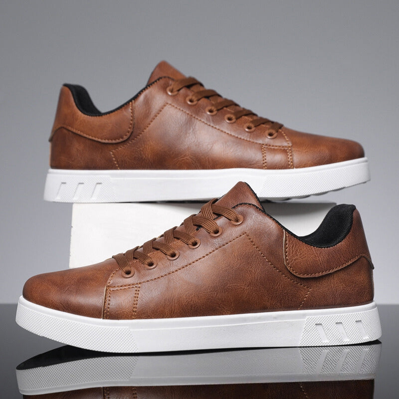 Daxel - Men's Sleek Leather Sneakers
