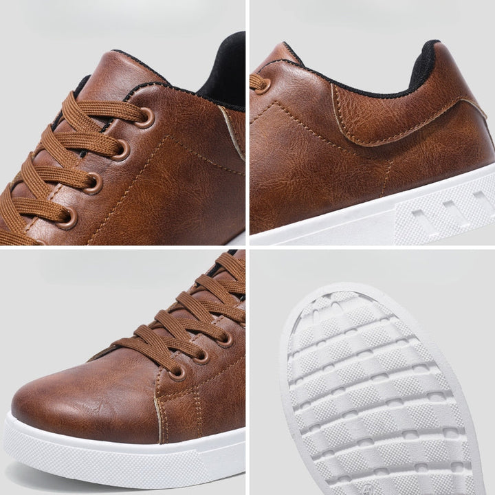 Daxel - Men's Sleek Leather Sneakers