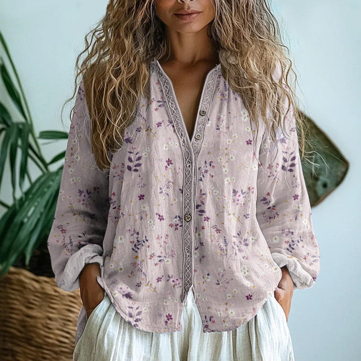 Amorielle — Floral Button Blouse