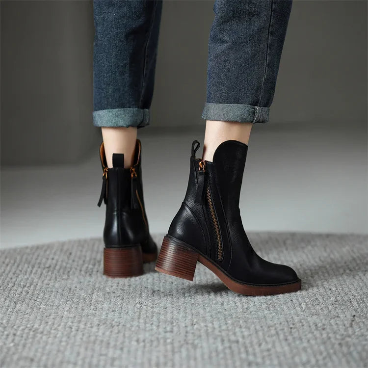 Tessaline – Classic Leather Ankle Boots