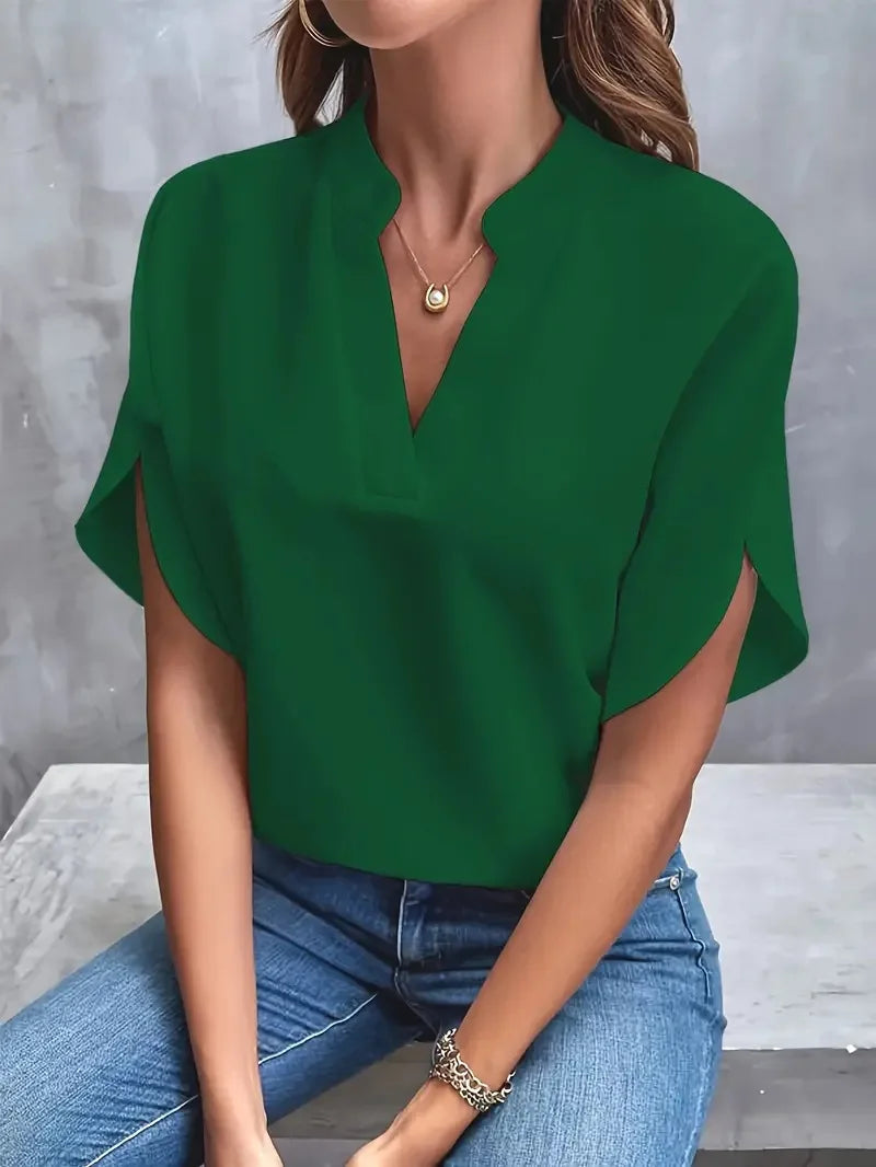 Selena – Flowing V-Neck Blouse