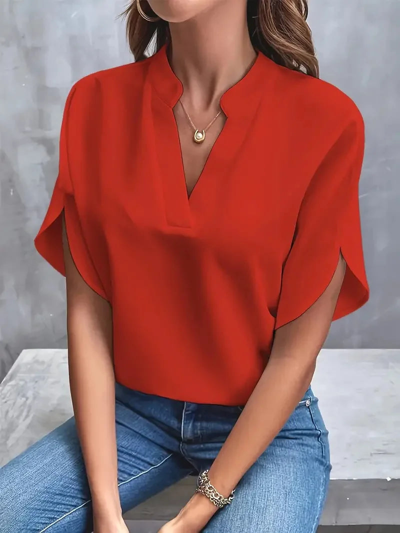 Selena – Flowing V-Neck Blouse