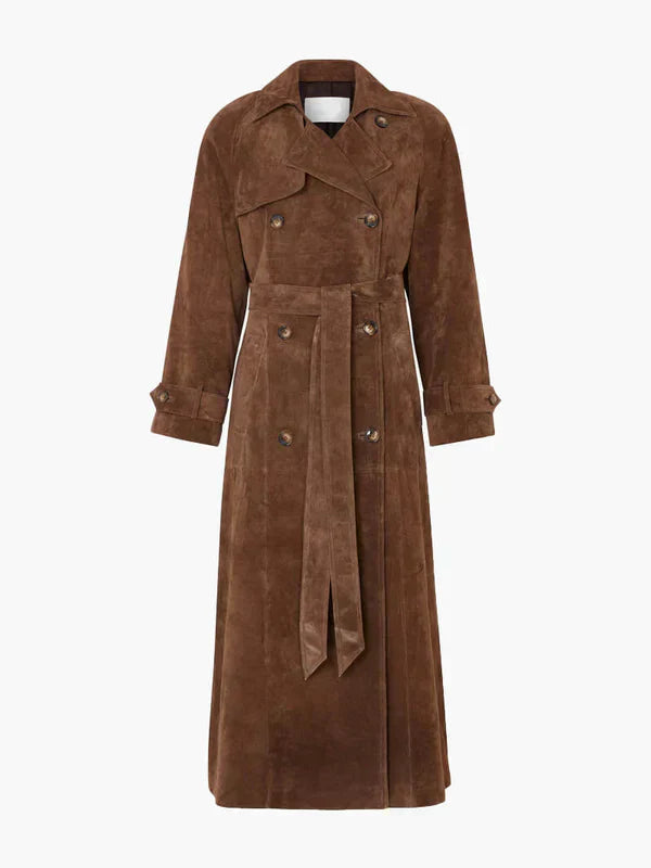 Melvya – Classic Suede Longline Coat
