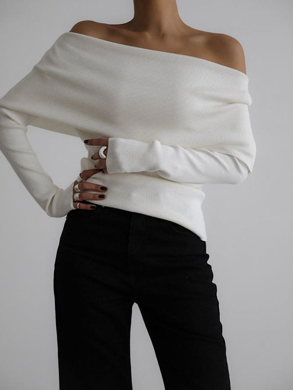 Eriselle — Off-Shoulder Elegance Sweater