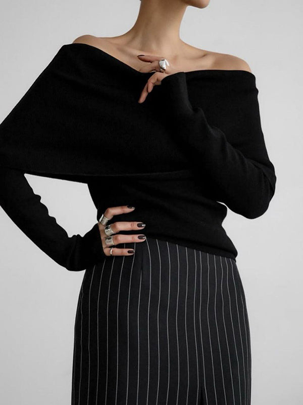 Eriselle — Off-Shoulder Elegance Sweater