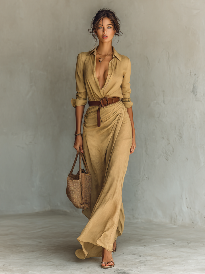 Arlène™ — Silken Charm Maxi Dress