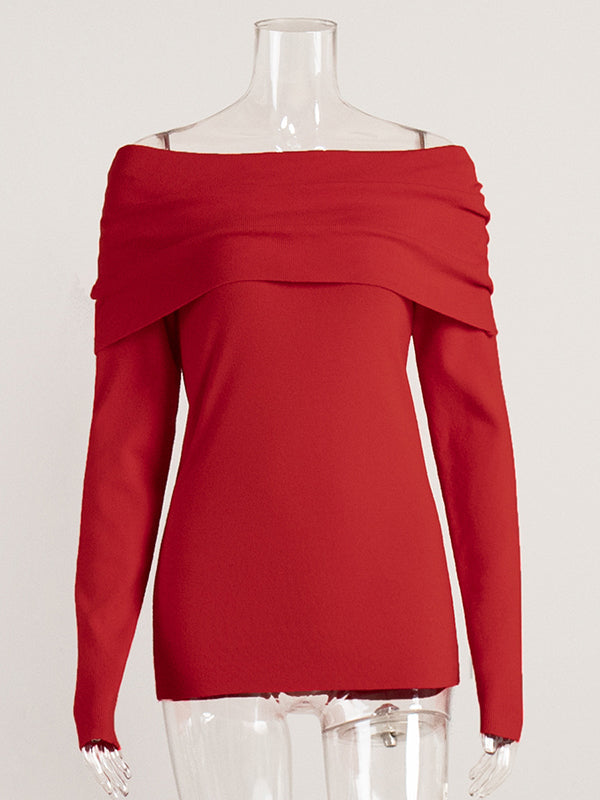 Eriselle — Off-Shoulder Elegance Sweater