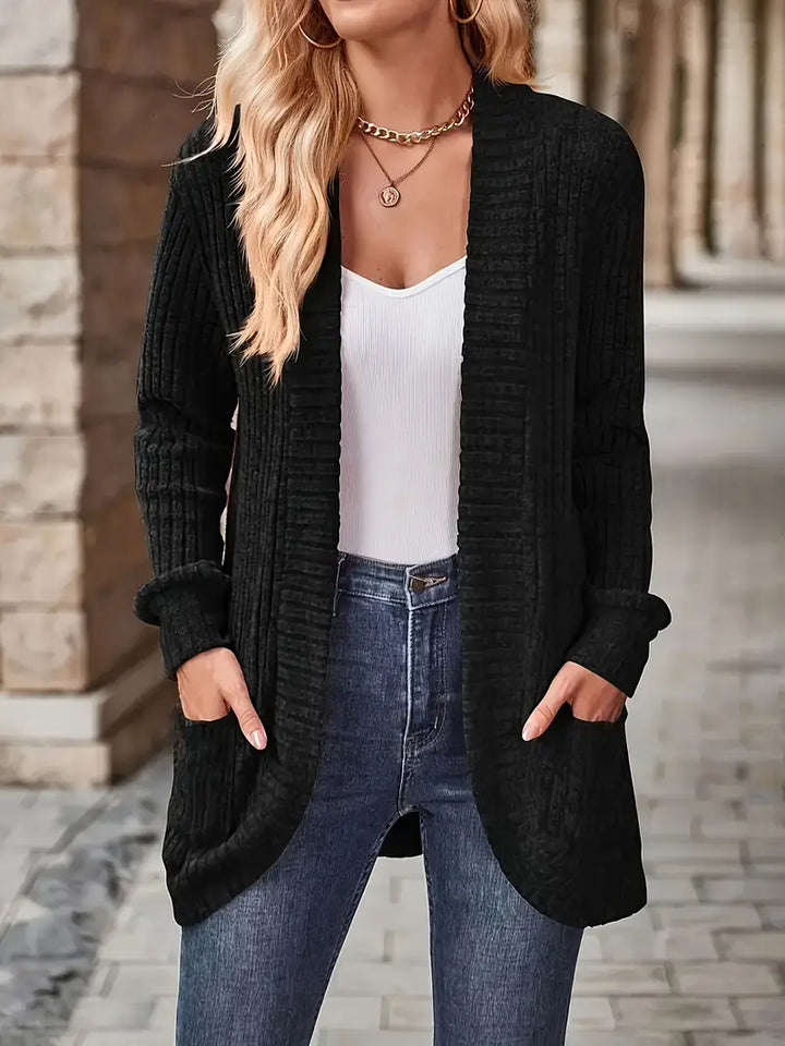 Nevara™ — Ribbed Long Cardigan