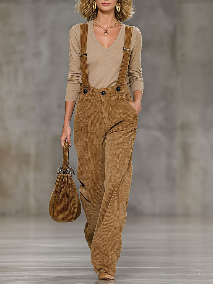 Zania™ — Corduroy Light Brown Overall