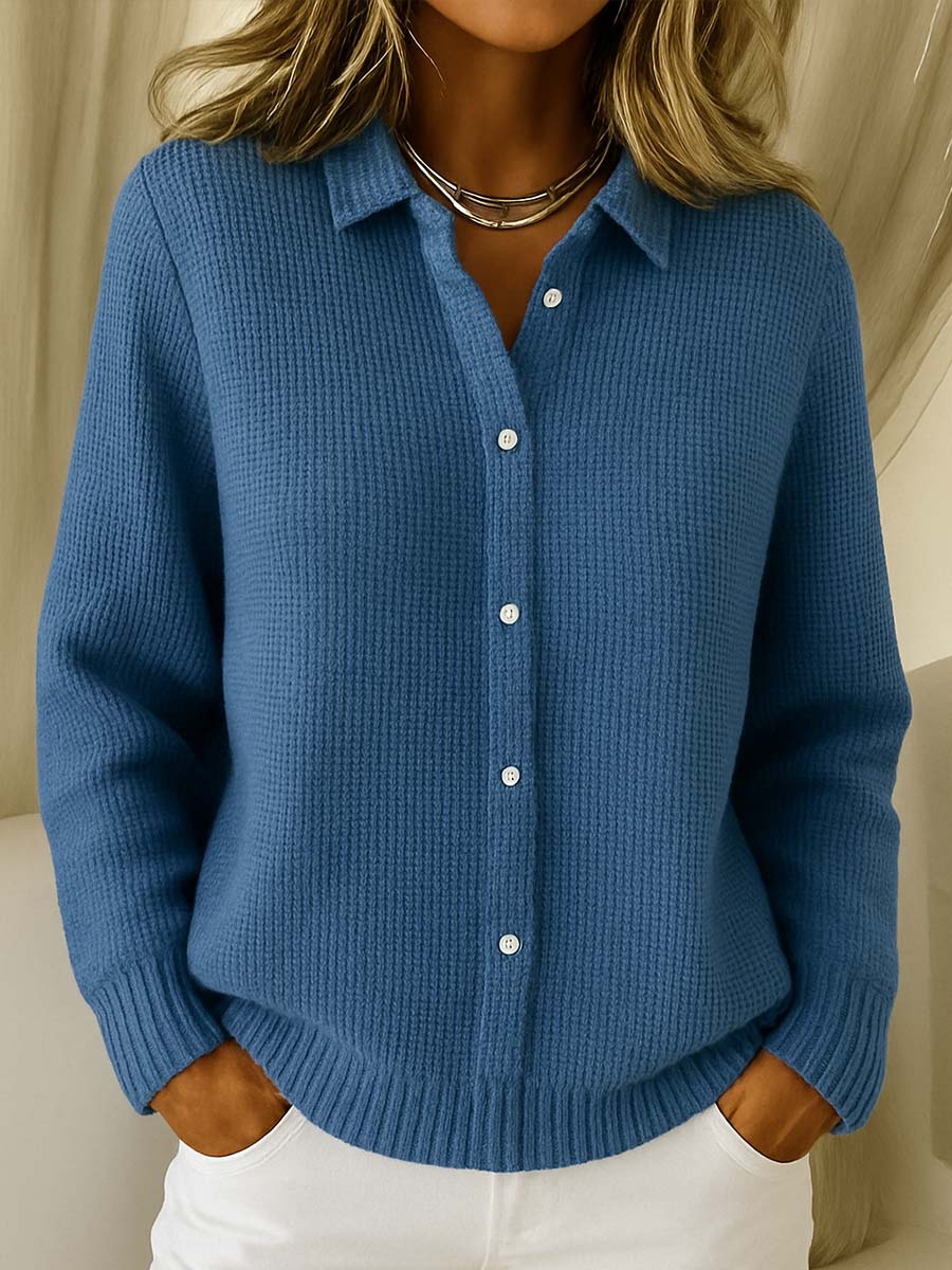 Elainora — Classic Knit Button Cardigan