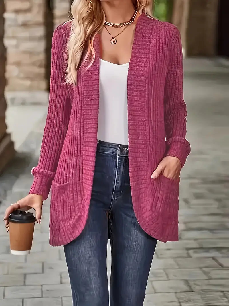 Nevara™ — Ribbed Long Cardigan