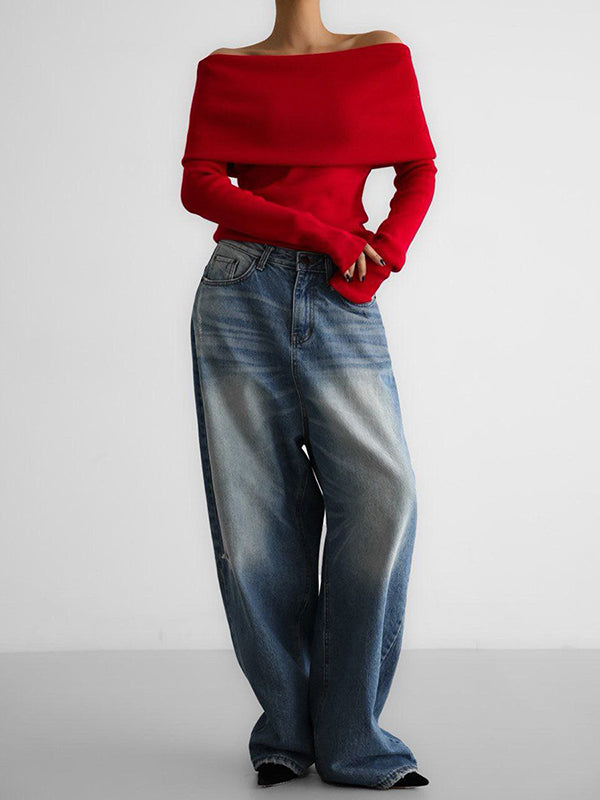 Eriselle — Off-Shoulder Elegance Sweater