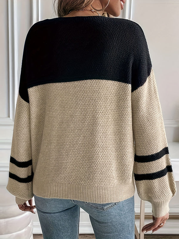 Brylinn — Two-Tone Knit Sweater