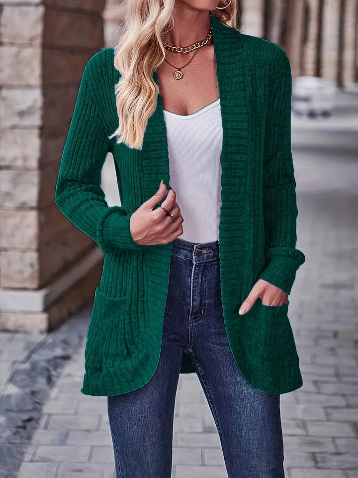 Nevara™ — Ribbed Long Cardigan