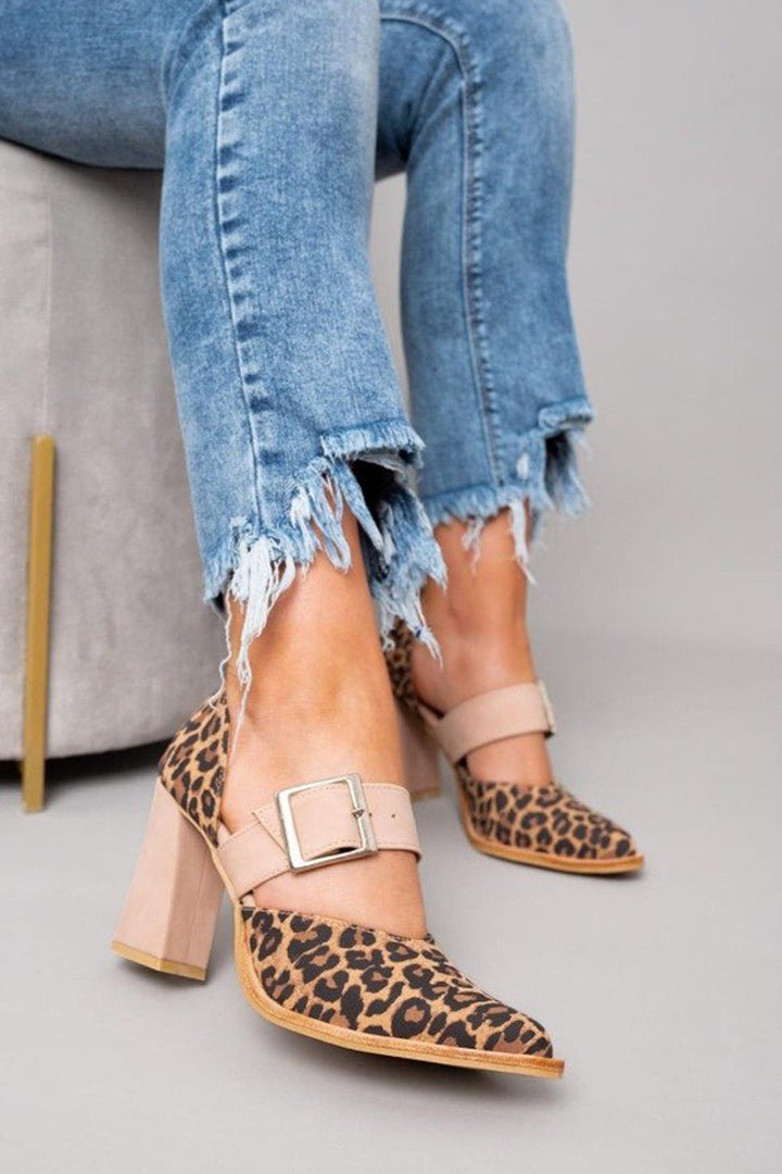 Ravine – Leopard Suede Heel Sandals