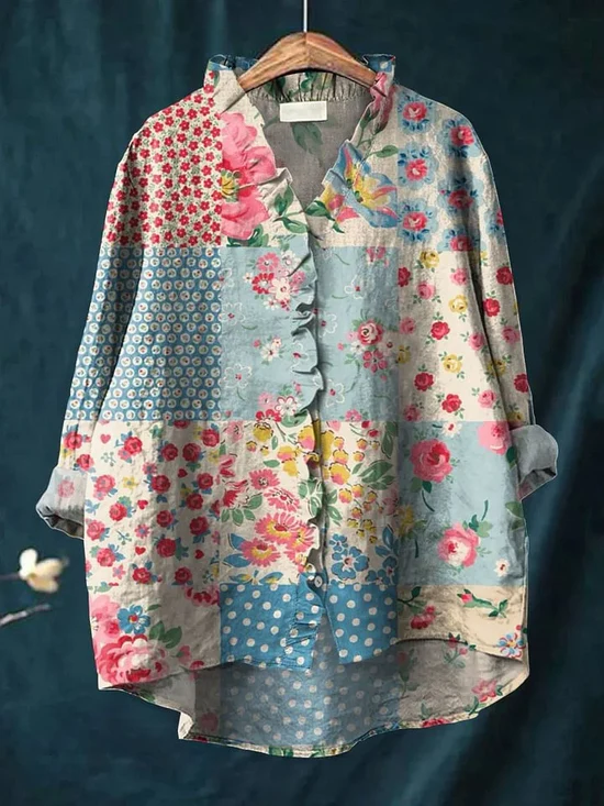 Elara – Floral Button-Down Shirt