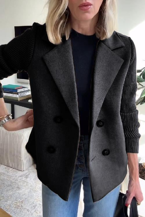 Elara – Chic Knit-Sleeve Blazer