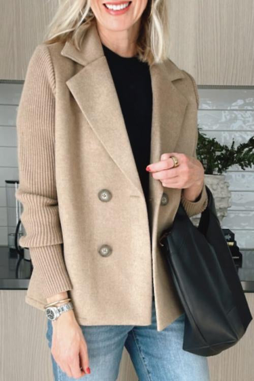 Elara – Chic Knit-Sleeve Blazer