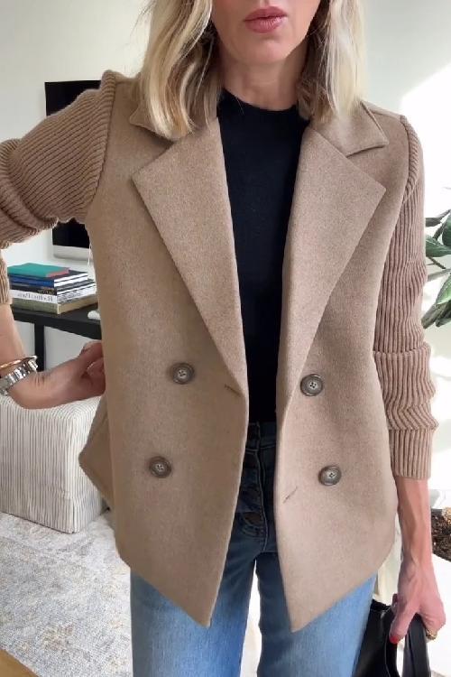 Elara – Chic Knit-Sleeve Blazer
