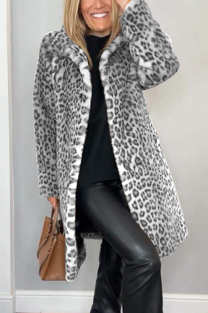 Lizzetta™ — Leopard Chic Long Coat