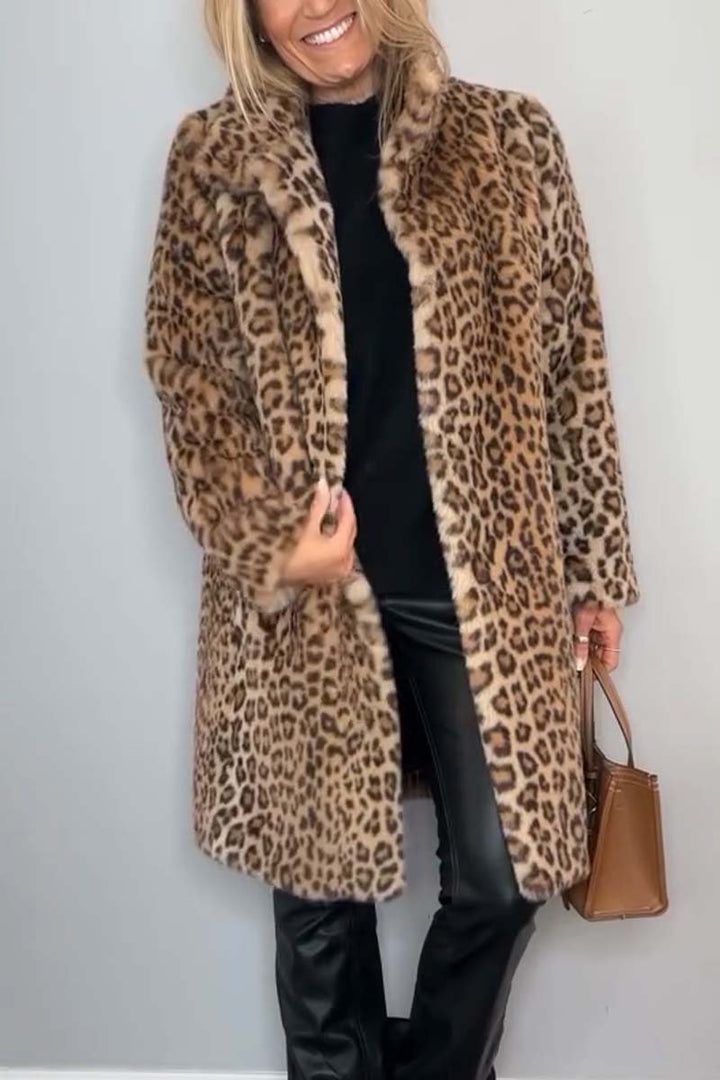 Lizzetta™ — Leopard Chic Long Coat