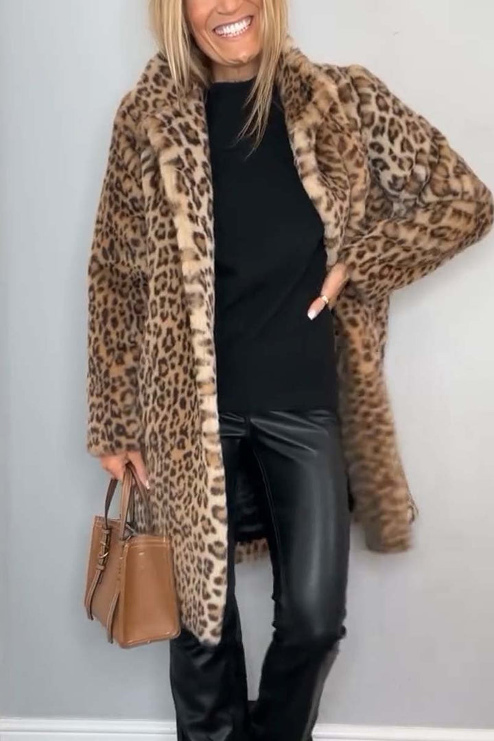 Lizzetta™ — Leopard Chic Long Coat