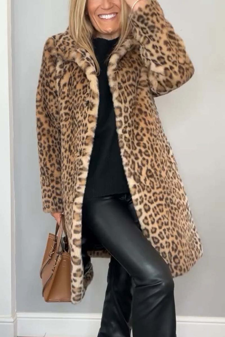 Lizzetta™ — Leopard Chic Long Coat