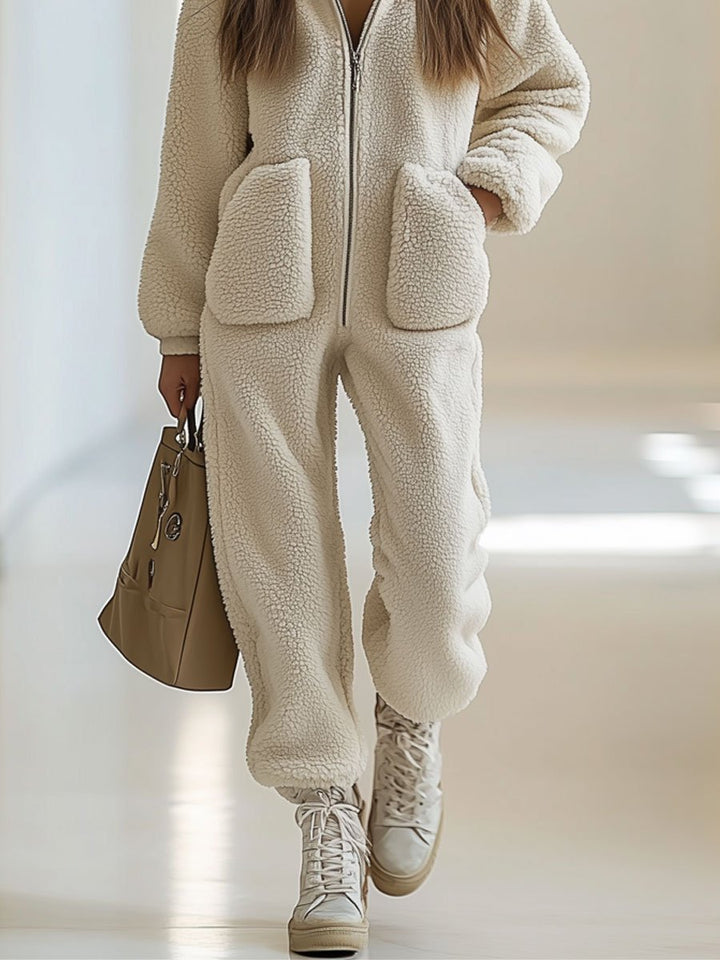 Avyra — Polar Fleece Zip Hoodie Jumpsuit