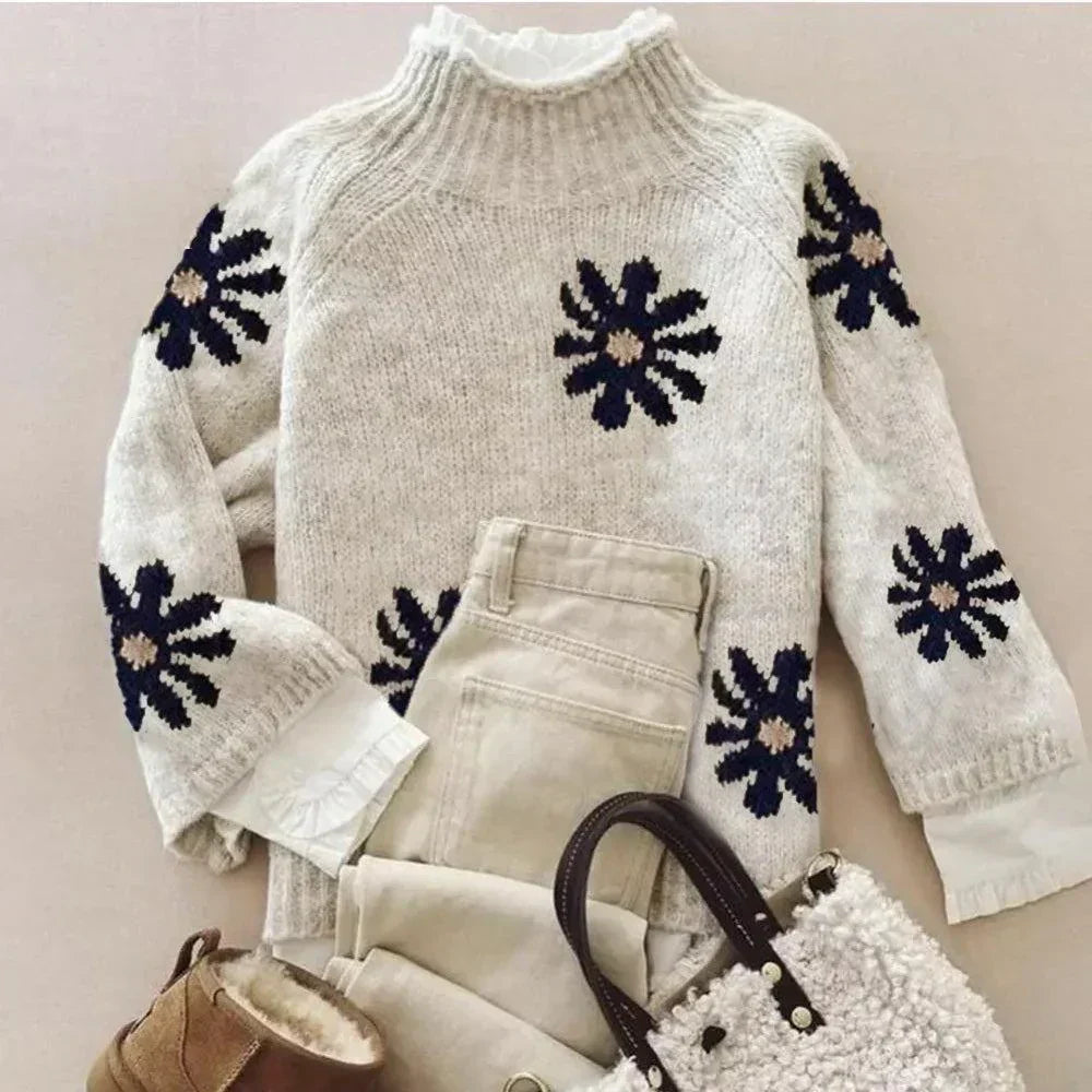 Ophelia – Floral Knit Sweater